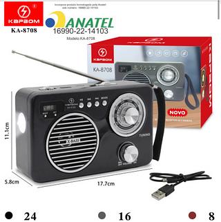Radio Portátil KAPBOM 8708bt Bluetooth Am Fm Sd Usb