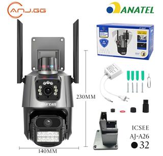 ￼Câmera de Segurança Wi-fi Externa com Lente Dupla IP66 360° 4K 6MP - com App ICSEE