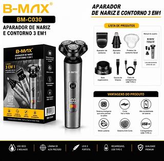 Aparador Elétrico 3 em 1 Barba Cabelo Nariz Recarregável USB Profissional—BAMX