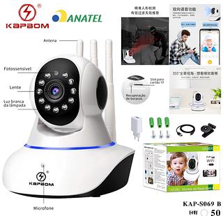 Camera Robo 3 Antenas Ip Wifi 360º 720p Sistema Yoosee/yyp2p