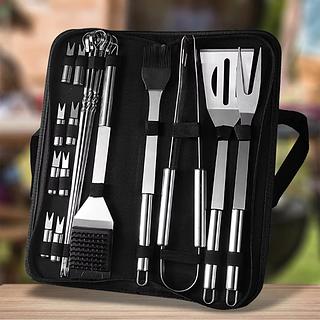 Conjunto Kit Churrasco faca Profissional Inox 18 Pcs
