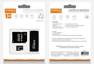 ￼Cartão de Memória Micro Sd 16GB Original com Adaptador Sd para Celular Notebook Filmadora-AGOLD