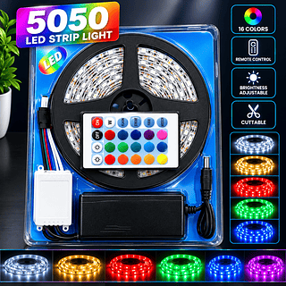Fita Led Rgb 5050 Rolo 5m 300 Leds Ip65 + Controle + Fonte（ley-2103）