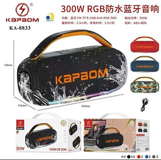 Caixa de Som Bluetooth 300w com Alça iPX6 a Prova D'agua 2 Alto Falantes