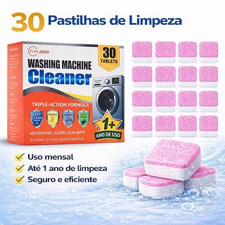30Tablete Pastilhas para Limpeza de Máquina de Lavar Removedor de Odor Limpeza Profunda Tambor Lava e Seca