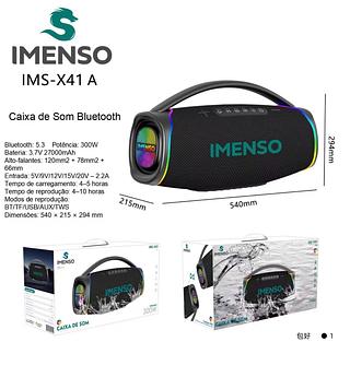 CAIXA DE SOM GRANDE BLUETOOTH 300W IMENSO X41 A LANÇAMENTO