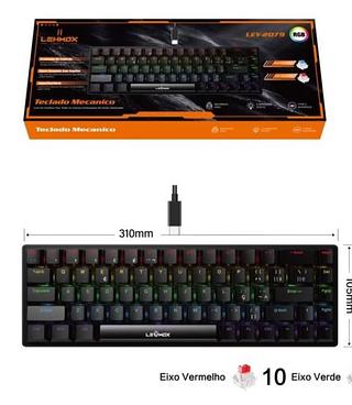 ￼Teclado Mecânico original ，Switch Rgb Usb Pc Ps4 Xbox LEY-2079