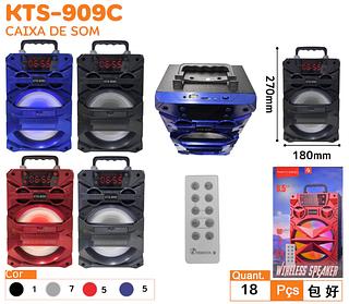 Super Caixa de Som Amplificada Portátil Bluethooth USB FM Aux Display e Controle Remoto