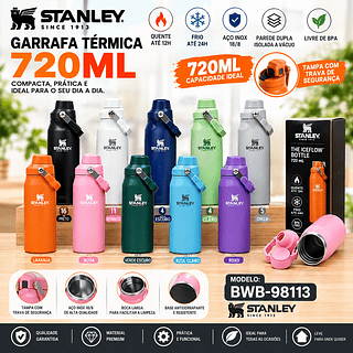 ￼Garrafa Térmica Stanley Aerolight Fast Flow 720ml com marca stanley