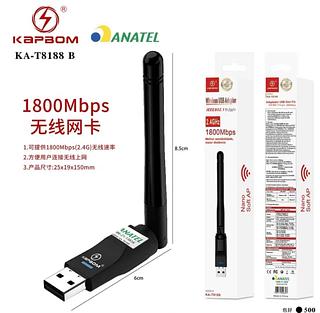 ￼Antena WiFi USB 1800Mbps 2.4 GHz | Longo Alcance | Plug & Play | Compatível PC e Notebook
