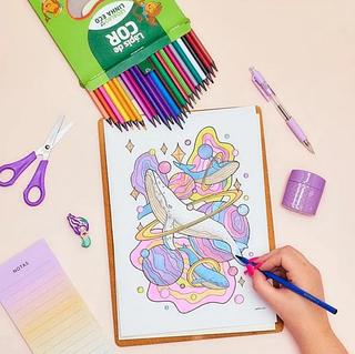 Kit Lapis de Cor 12 Cores Sextavado Material Escolar