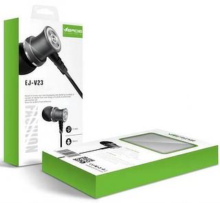 Fone de Ouvido com Fio P3 3,5mm Verde EJ-V23 com Microfone, Redução de Ruído, 1,20m