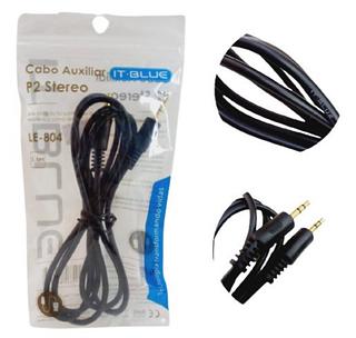 Cabo Auxiliar P2 X P2 1,5m Ponta Dourada De Ótima Qualidade