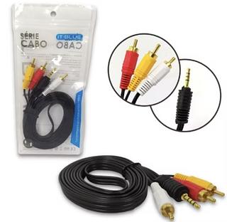 Cabos 3rca X P3 P2 Cabo Adaptador Áudio Home Theater