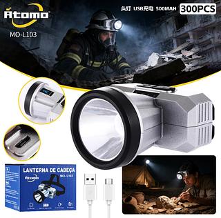 Lanterna De Cabeça LED Alcance USB Recarregável